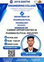 Webinar on Career opportunities in pharmaceutical industry 2025 Webinar Poster